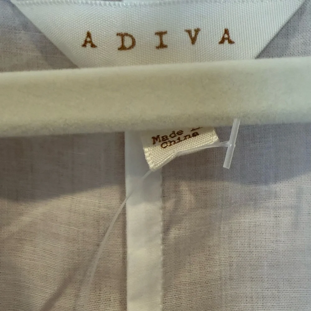 Adiva White Blouse with Blue Embroidery - Picture 6 of 7